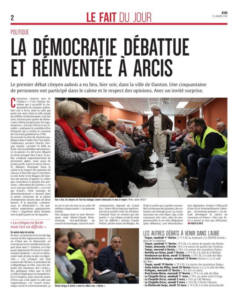 Lire la suite à propos de l’article La démocratie débattue et réinventé à Arcis
